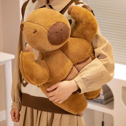 The Swole Capy Muscle Capybara Plush - Funny Gym Rat Stuffed Animal | Ugly Cute Plush - Weirdcore Toy