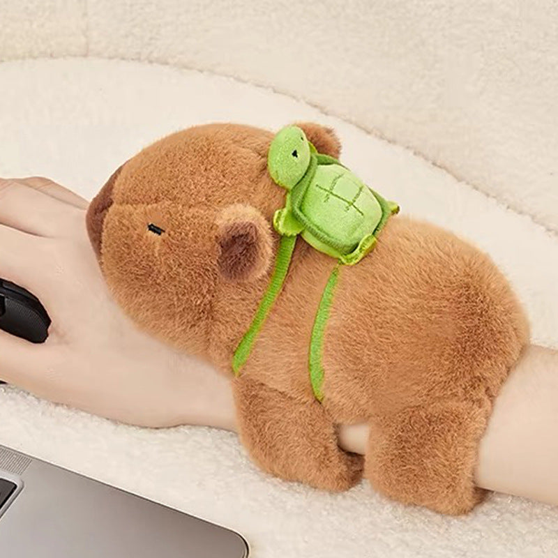 The Hugger: Slap-Wrap Capybara Wrist Companion | Ugly Cute Plush - Weirdcore Toy