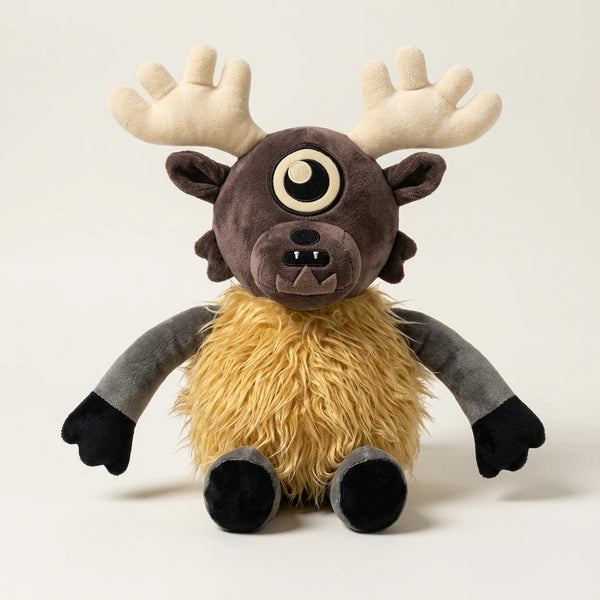The Cyclops Elk One-Eyed Forest Guardian - Spooky-Cute Reindeer Plush | Ugly Cute Plush - Weirdcore Toy