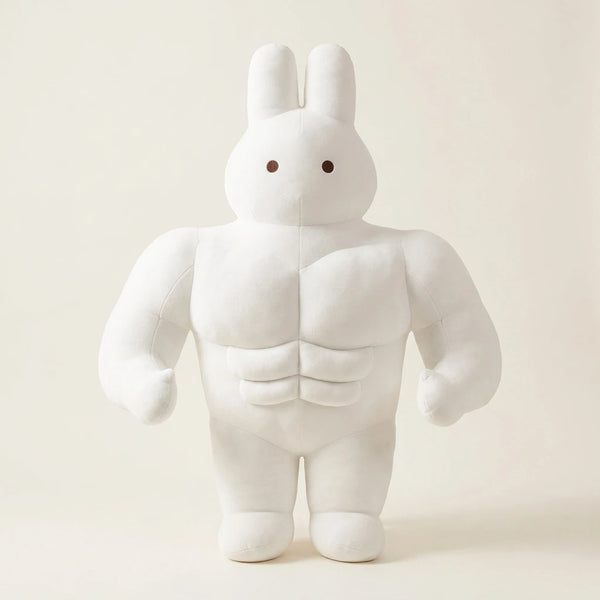 The Buffest Bunny Creative Muscle Rabbit Plush - Funny Fitness Stuffed Animal | Ugly Cute Plush - Weirdcore Toy