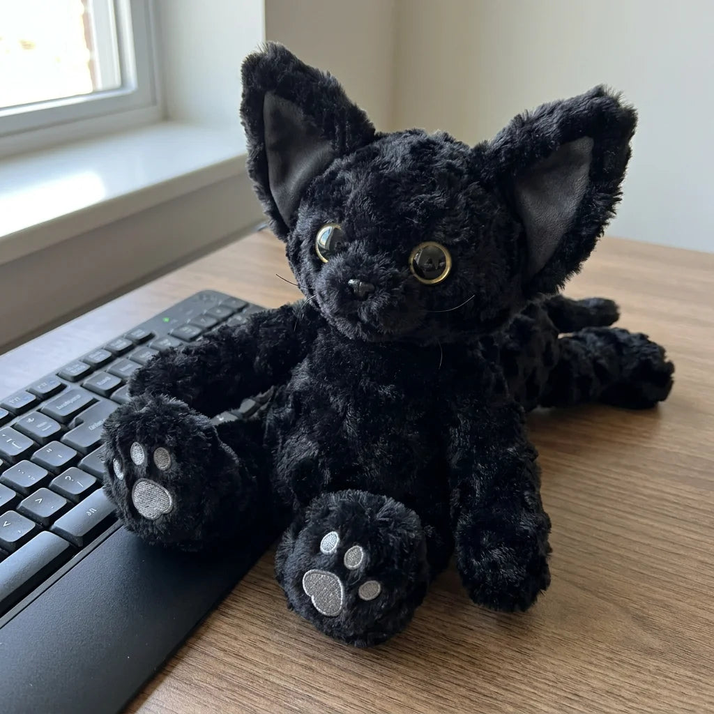 THE BLACK BAT-CAT PILLOW | 蝙蝠煤球猫 - Real Specimen Scene