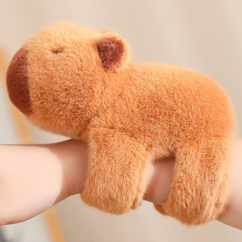 The Hugger: Slap-Wrap Capybara Wrist Companion | Ugly Cute Plush - Weirdcore Toy