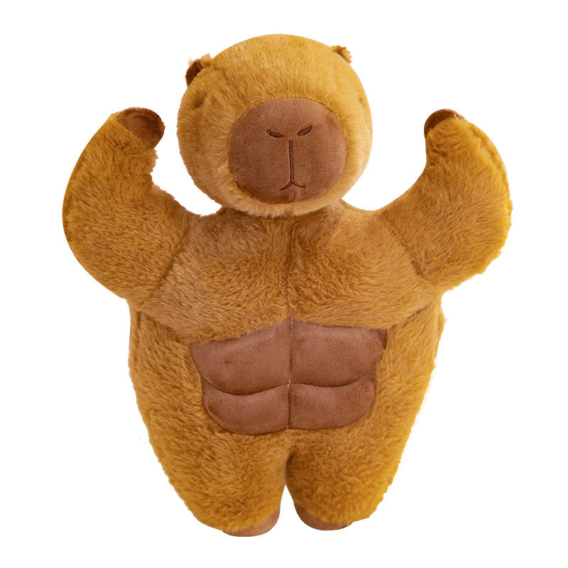 The Swole Capy Muscle Capybara Plush - Funny Gym Rat Stuffed Animal | Ugly Cute Plush - Weirdcore Toy